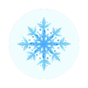 Watercolor snowflake illustration. Blue snowflake design element on a white background. Perfect for winter-themed graphics in Dallas, TX.
