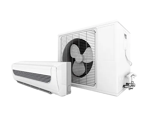 Ductless mini-split system. Air conditioning unit with an outdoor condenser and indoor unit. Ductless Mini-Split Installation in Dallas, TX.