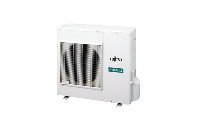 Fujitsu Airstage outdoor unit for ductless mini-split systems, offering efficient heating and cooling solutions in Dallas, TX.