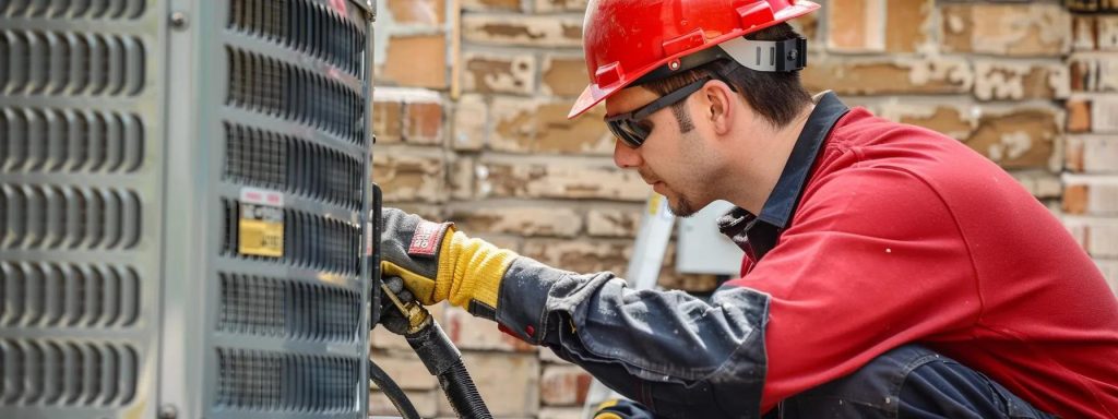 HVAC professional working on installing a heat pump in dallas home