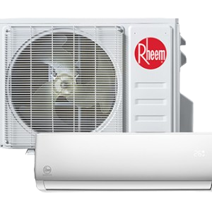 Ductless heating system showcasing a Rheem mini-split. Efficient comfort for homes in Dallas, TX with zone-controlled air conditioning.