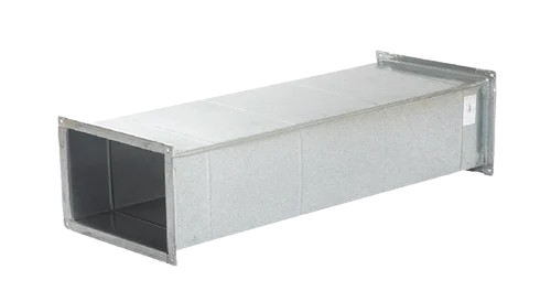 Supply duct for HVAC systems, showcasing clean metal construction, essential for improving airflow and indoor air quality in homes.