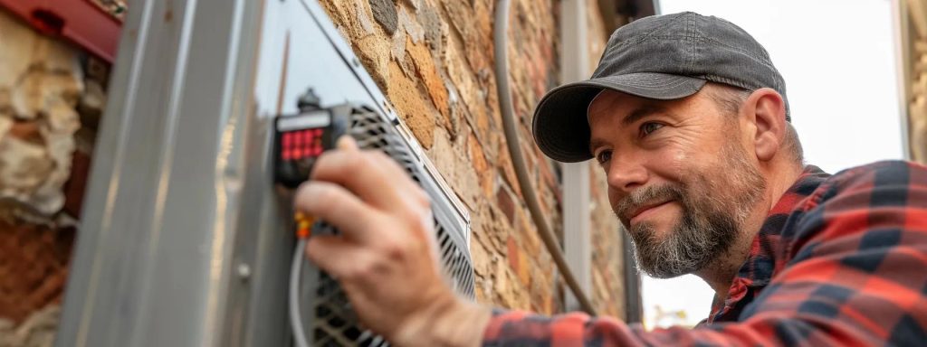 technician repairing heat pump