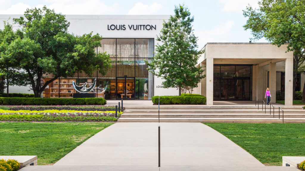 NorthPark Center building exterior and Louis Vuitton store, Dallas commercial HVAC service area.